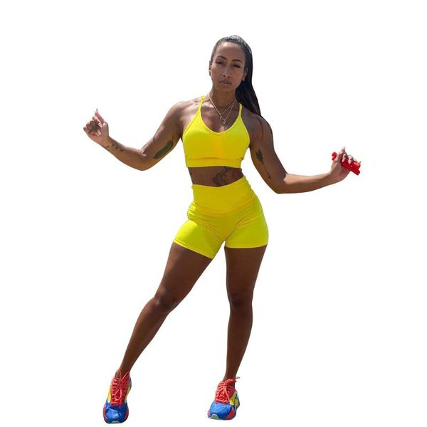 

yoga outfit woman seamless set workout shirts sport pants bra gym clothing short crop athletic