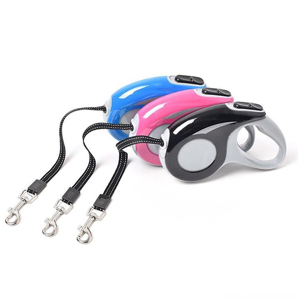 

dog collars & leashes 3m/5m retractable leash automatic adjustable outdoor travel traction rope nylon safety walking pet supplies
