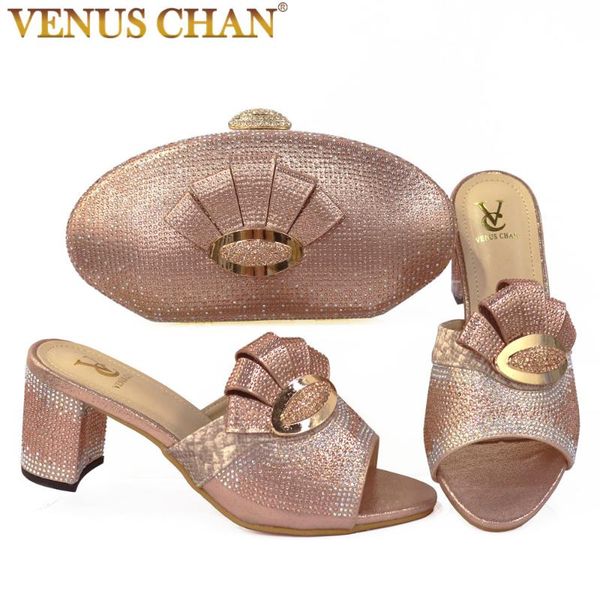 

dress shoes african special crysral style italian design lastest elegant peach color women and bag set decorated with rhinestone, Black
