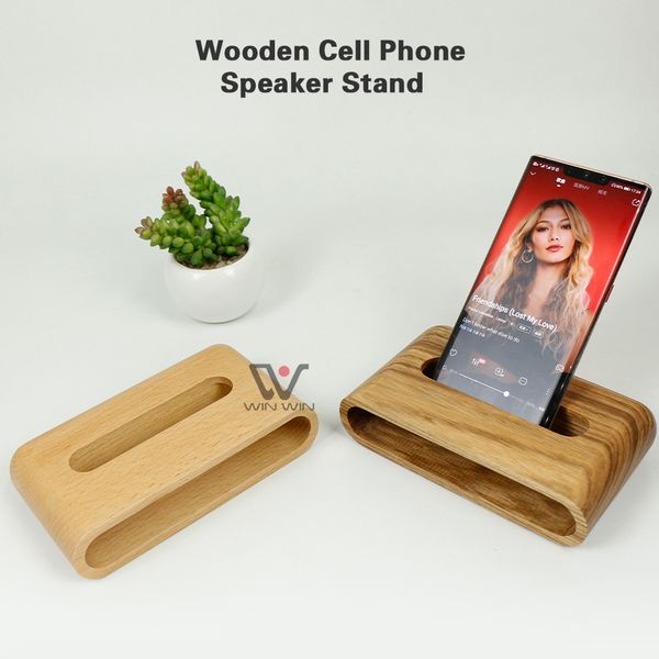 Amplificador sem fio telemóvel monta suportes Natural em branco walnut wood waterproof waterway logo amplificadores de som
