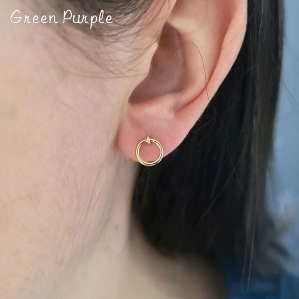 

hoop & huggie circle earrings real 14k gold filled handmade piercing jewelry minimalism brincos vintage oorbellen boho for women, Golden;silver