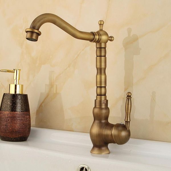 

bathroom sink faucets antique brass deck mount kitchen faucet single handle 360 rotate basin mixer taps black and cold water mixers