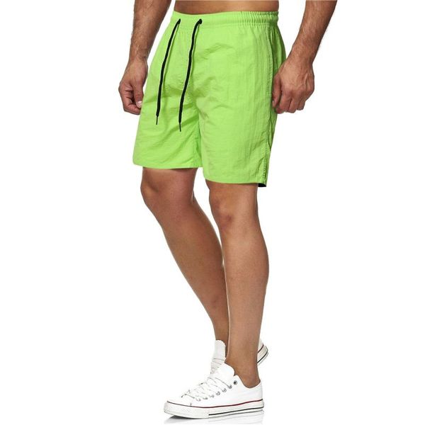 

men's shorts 2021 summer all-match solid color sports fitness beach pants, White;black