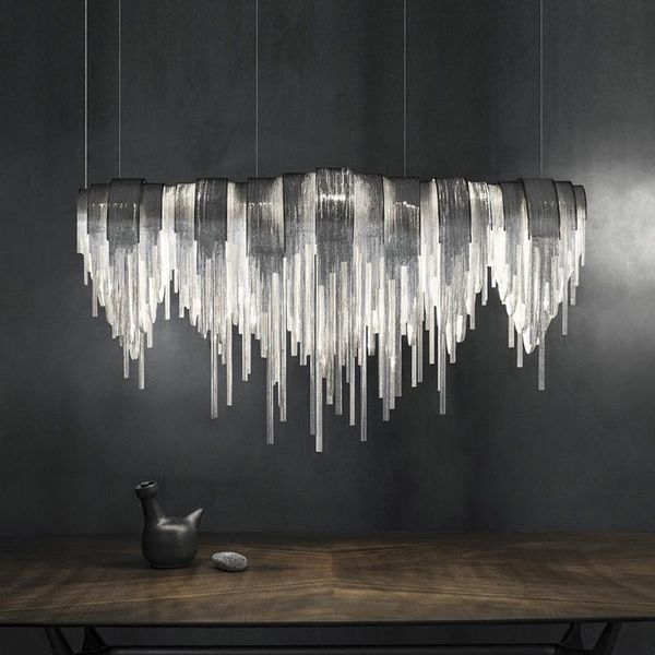 

modern led chandelier terzani aluminum chains lamp tassels suspension light ceiling for el dining room pa0023 chandeliers