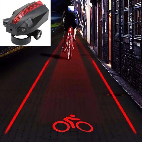 

beam "bike " waterproof rear bicycle taillight laser led red lamp flashing model night safe warning bike accessories lights