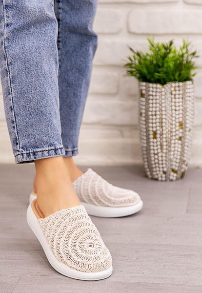 

lera white braided slippers, Black