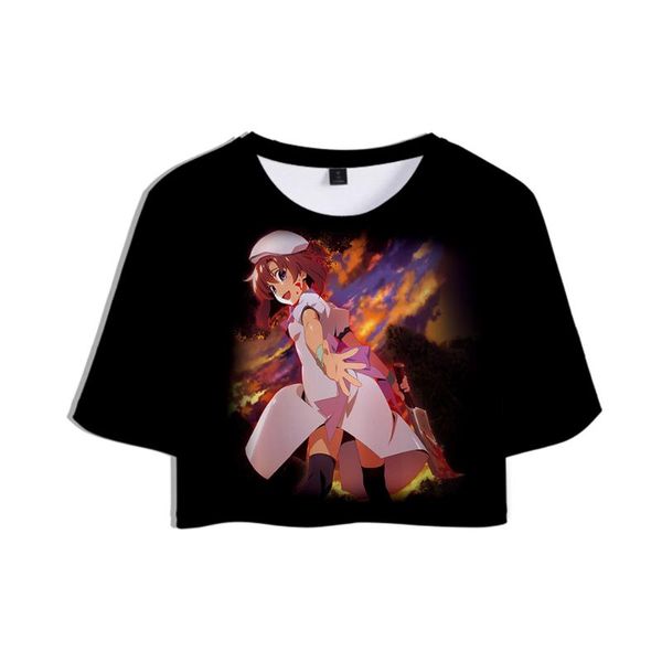 

women's t-shirt higurashi no naku koro ni sotsu 3d lumbar short sleeve exclusive style summer women fashion tee, White