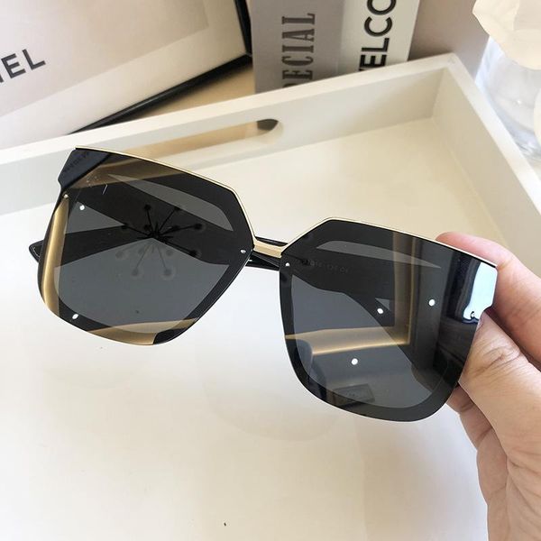 

vintage oversized square sunglasses women big frame polarized black fashion female driving glasses, White;black