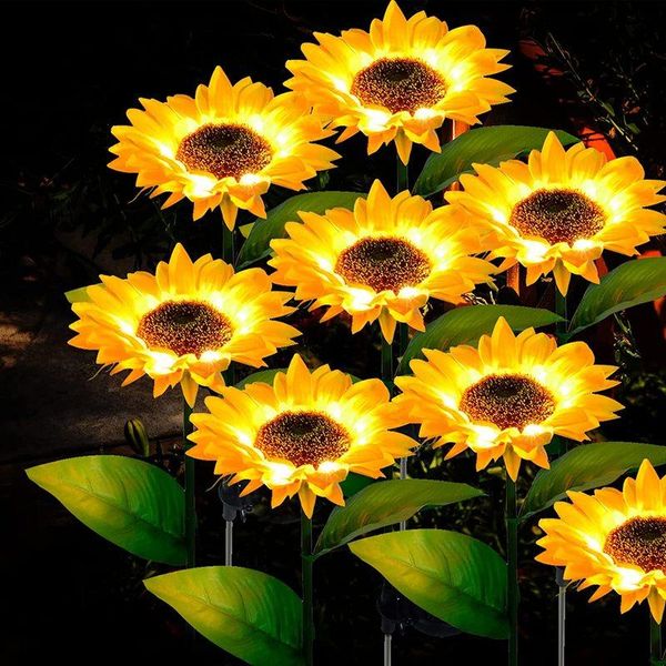 

solar lamps garden sunflower light outdoor lawn lamp led landscape fairy lights guirnalda luces exterior