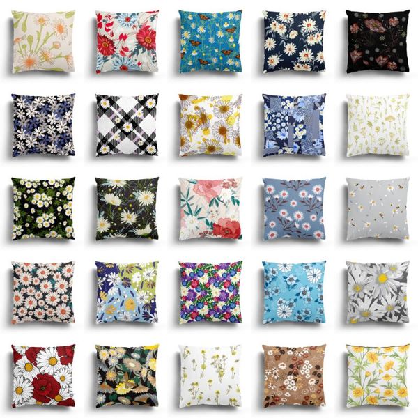 

cushion/decorative pillow nordic creative flower series pillowcase ultra short plush office living room sofa chrysanthemum decorative more s