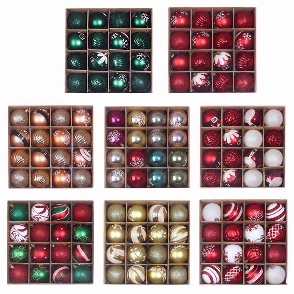 

party decoration 16pcs gold pink champagne red metallic christmas balls decor tree xmas for home noel year gift