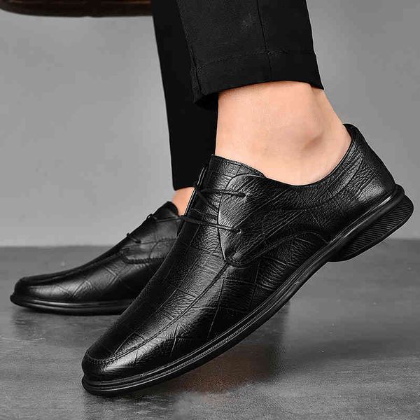 

dress shoes casual moccasins slip on formal loafers men fashion genuine leather breathable comfy slip-on driving flats rr54, Black