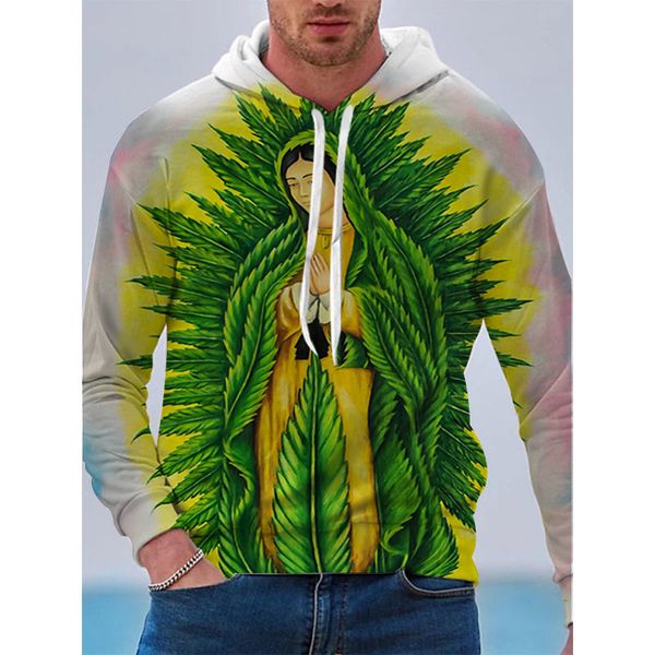 

green stripe pattern men s 3d printed hoodie visual impact party punk gothic round neck american sweatshirt hoodie, Black
