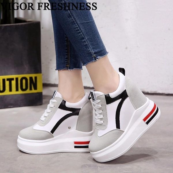 

dress shoes vigor freshness women platform white sneakers woman's pumps increase internal ladies super high hidden heels wy77, Black