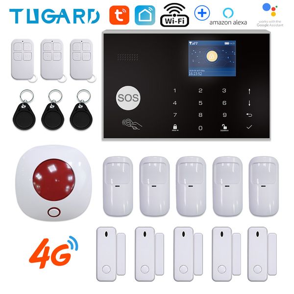 Tuya WiFi Wireless Home Security 3G 4G Alarm System con sensore di movimento del rilevatore sirena a 433 MHz Alexa App Remote Control