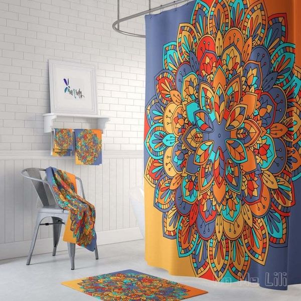 

shower curtains boho mandala curtain eclectic and bohemian bathroom decor