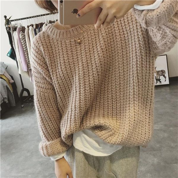 

women's sweaters mormov solid women autumn winter warm o neck long sleeve knitted polyester pullovers soft office lady, White;black