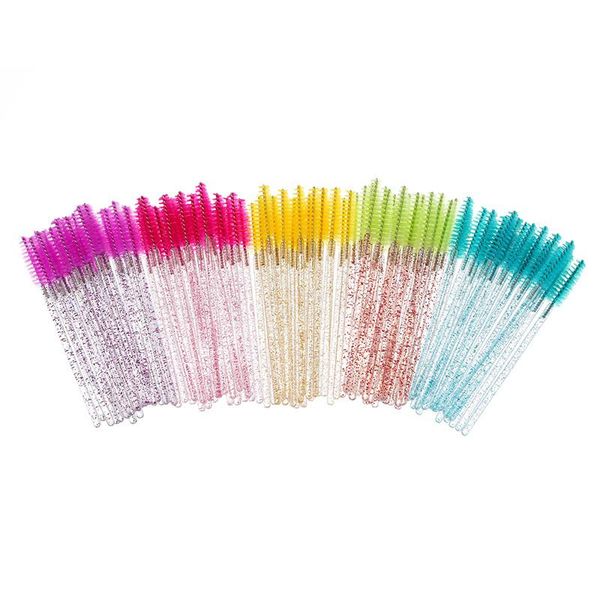 

makeup brushes disposable micro eyelash crystal nylon eyebrow 500 pcs eye lashes cosmetic maquillaje extension tools