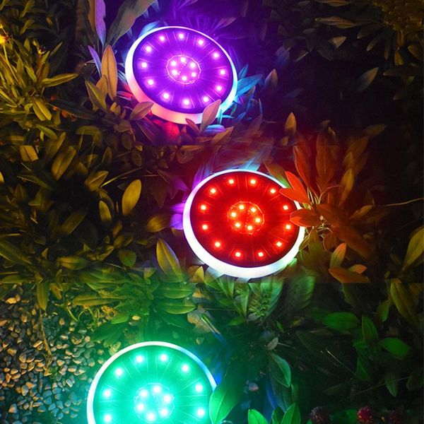 

solar lamps thrisdar 30led rgb changeable ground light outdoor landscape disk garden lawn patio pathway deck