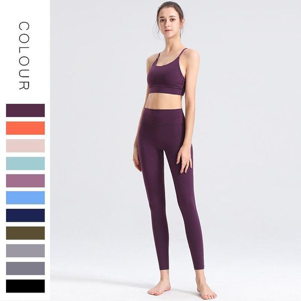 

gym set women out yoga long sleeve high waist tight leggings workout clothes sport wear fitness outfit