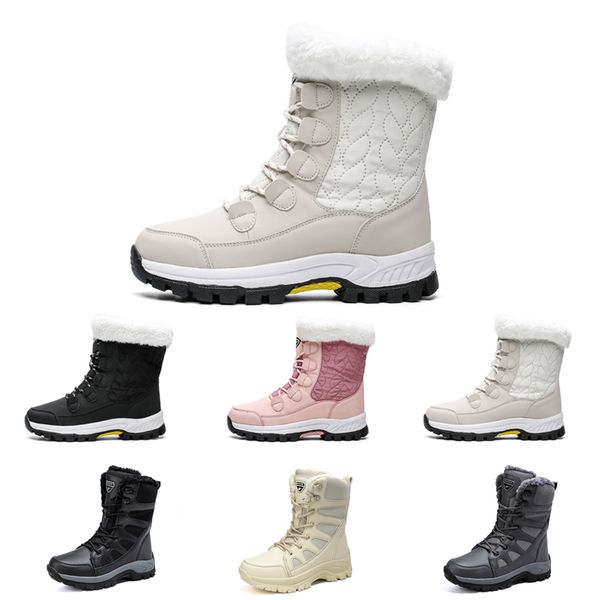 

discount winter boots men shoes women white outdoor snow warm plush boot fashion breathable mens womens trainers sneakers eur 36-46, Black