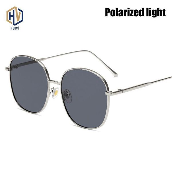 

sunglasses square big frame male female same paragraph polarized light silica gel nose pads metal sturdy hinge, White;black