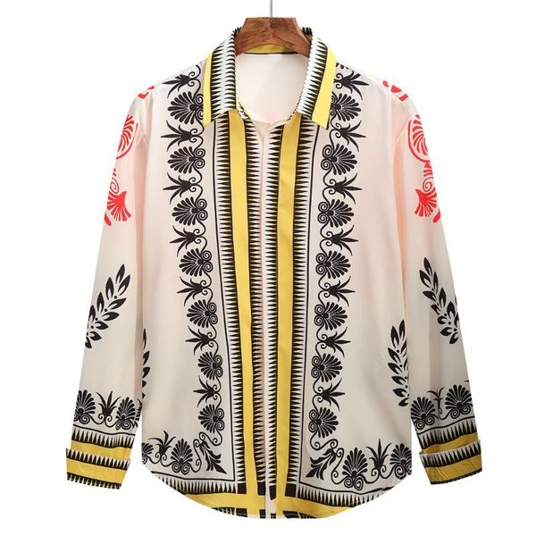 

men's casual shirts wz1018 fashion 2021 runway luxury european design party style clothing, White;black