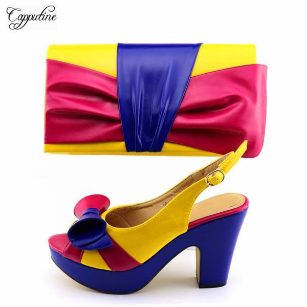 

dress shoes nice royal blue with fuchsia and yellow colo african women's sandal purse bag set cr2127 heel height 10cm, Black