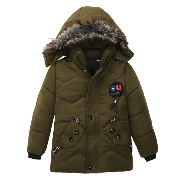 

kids boys jacket 2021 fall winter jacket for boys coat kids warm fur hooded outerwear coat children clothes outerwear 3 4 5 year, Blue;gray