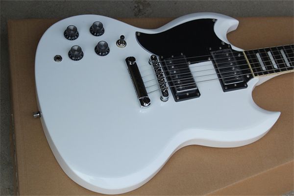 

left handed custom sg electric guitar mahogany body rosewood fingerboard 2 pickups chrome hardware black pickguard high quality