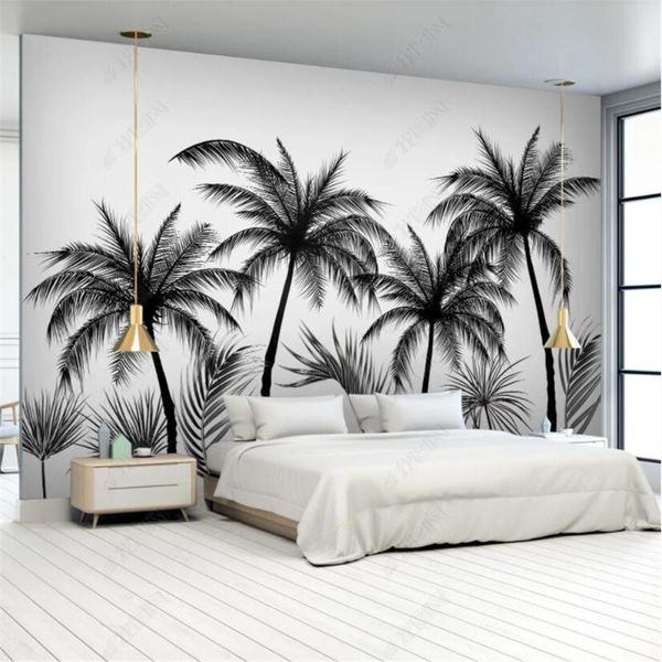 

wallpapers customized adhesive wallpaper simple and fashionable background wall modern nordic gold foil tropical plants