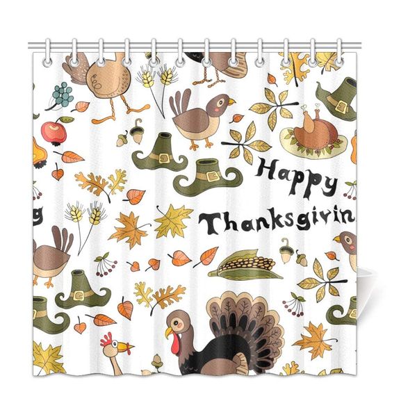 

xiucoo autumn thanksgiving turkeyhome bath decor polyester fabric shower curtain bathroom sets 72 x 72 inches