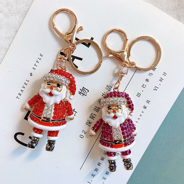 

keychain creative lovely santa gift cartoon christmas car ring, Silver