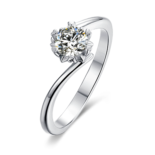 

cluster rings m01d 925 sterling silver 0.5ct 5mm moissanite main stone jewelry, Golden;silver