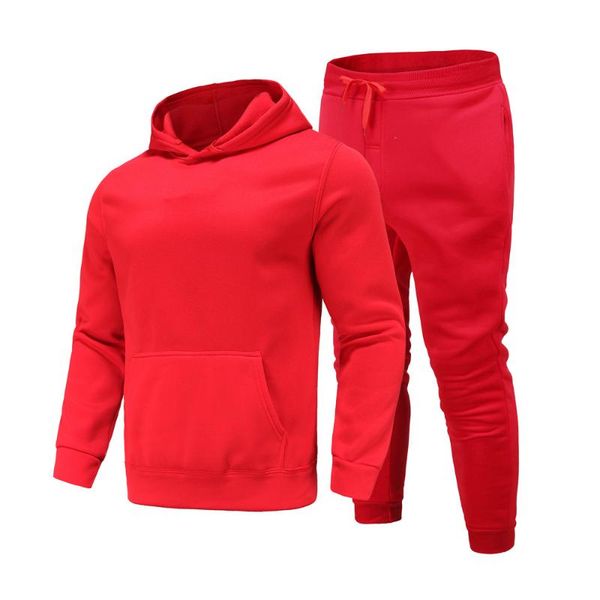

men's tracksuits fashion spring and autumn pure color pullover casual trouser suit sports trend trousers, Gray