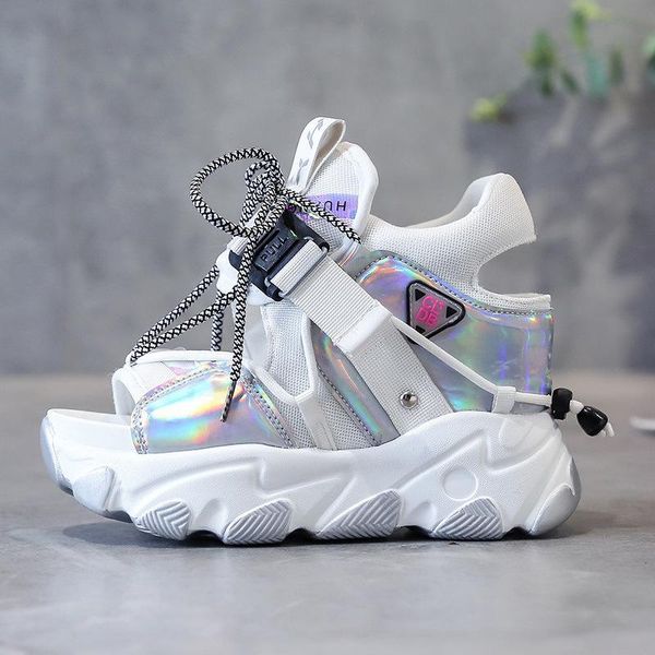 

sandals female summer korean edition color fish mouth fashion inside the trend of leisure shoes, Black