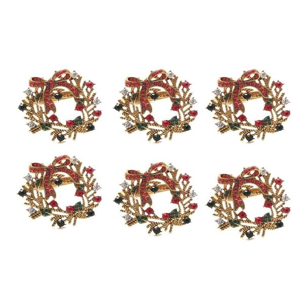 

napkin rings 6pcs christmas wreath metal buckle holder circle el restaurant wedding party