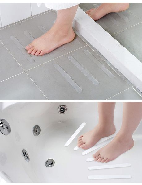 Adesivi per impugnatura da bagno antiscivolo Decor Strisce per doccia antiscivolo Nastro di sicurezza per pavimenti Toilette Adesivo per bagno autoadesivo Stirpe Rotondo Fiore di neve Forma d'onda