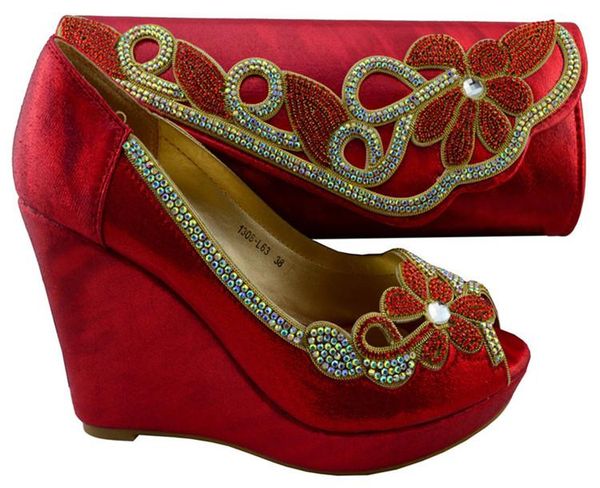 

dress shoes nice looking women pumps with rhinestone,african matching handbag set for party 1308-l63 red,high heel .5cm, Black