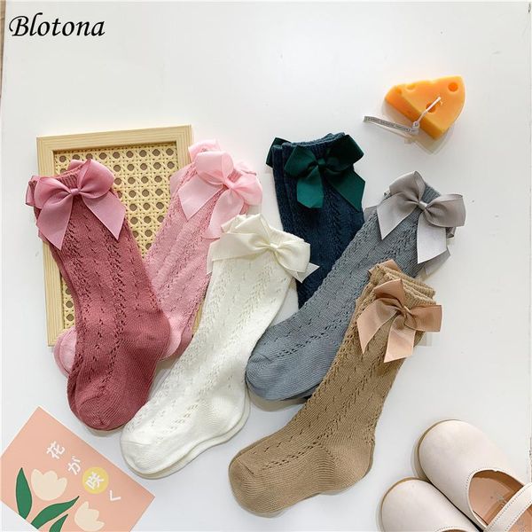 

socks blotona toddlers breathable knee-high stockings,girls summer sweet bow decoration hollow out mesh mid-calf length socks,1-8years, Pink;yellow