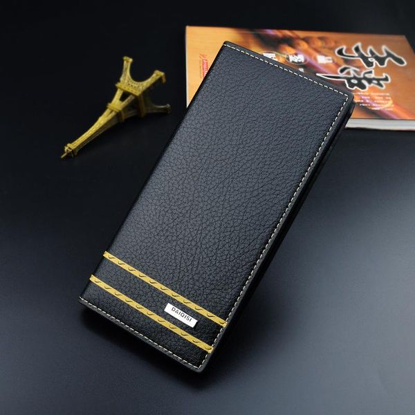 

wallets men pu leather purses male large capacity purse long casual money bag for man coin card holders portable slim, Red;black