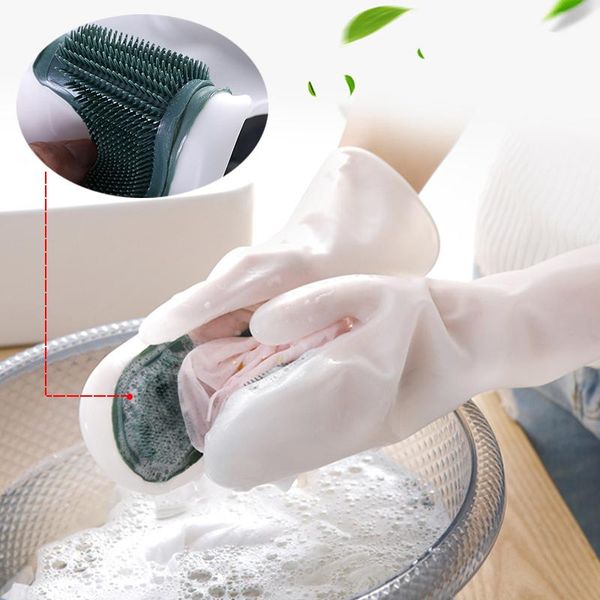 

disposable gloves silicone anti-scald rubber kitchen accessories waterproof pink cleaning supplies household tools