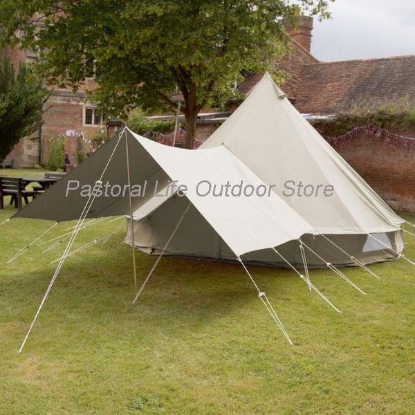 

grntamn 3m 4m 5m waterproof cotton canvas bell tent with 3x4m sun shelter