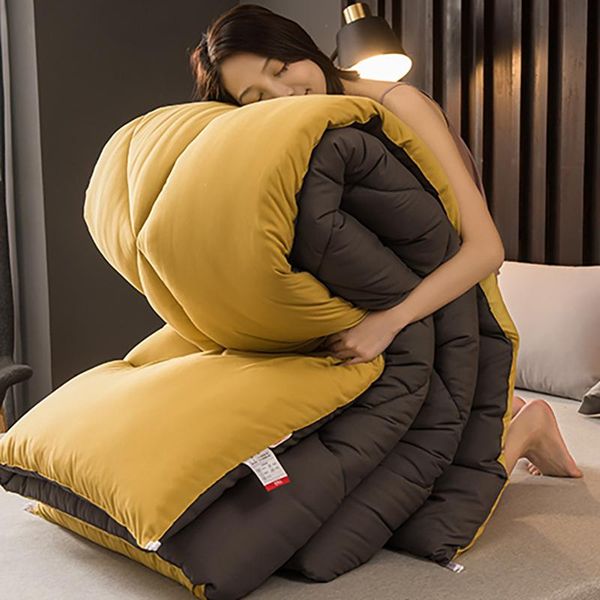 

comforters & sets quilt winter core thickened warmth comforter single student dormitory double air-conditioned silk cotton bedding