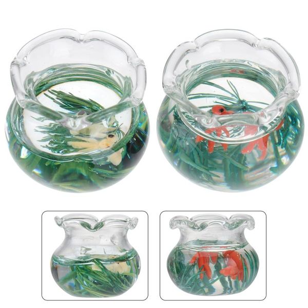 

aquariums 2 pcs mini house fish tank ornaments artificial goldfish aquarium decor