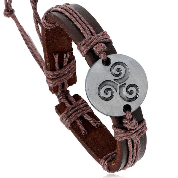 

bangles bracelet simple and niche design ins wind cowhide creative adjustable woven hemp rope jewelry, Black