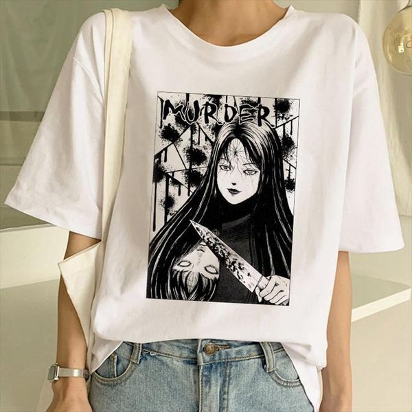 

And Women Summer Horror Mens Tops Comics Tee Femme Casual Harajuku Vintage Japanese Short Sleeve Ladies Plus Size Xxxl, White;black