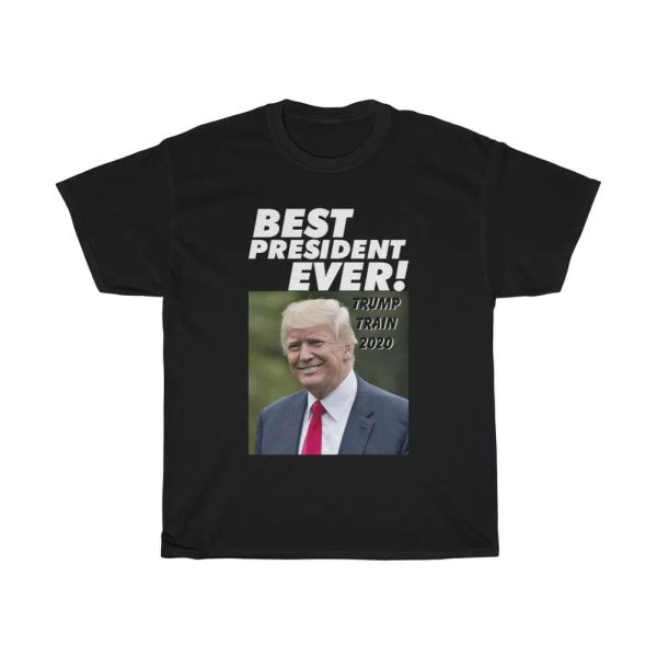 

president ever donald trump heavy cotton tee, White;black