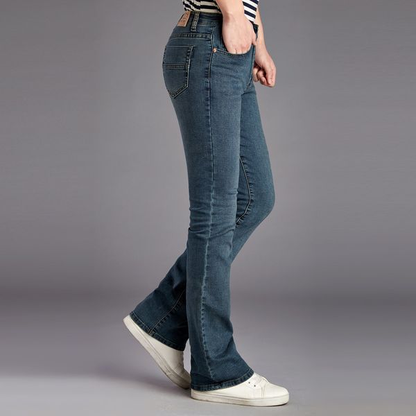 

men's classic high waist loose large size blue flared jeans fashion pants