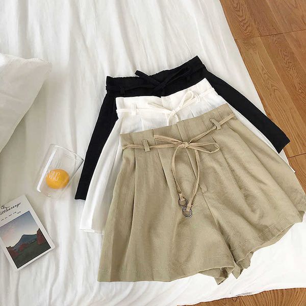 

women style fashion lady summer casual shorts high waist short beach bow 210601, White;black